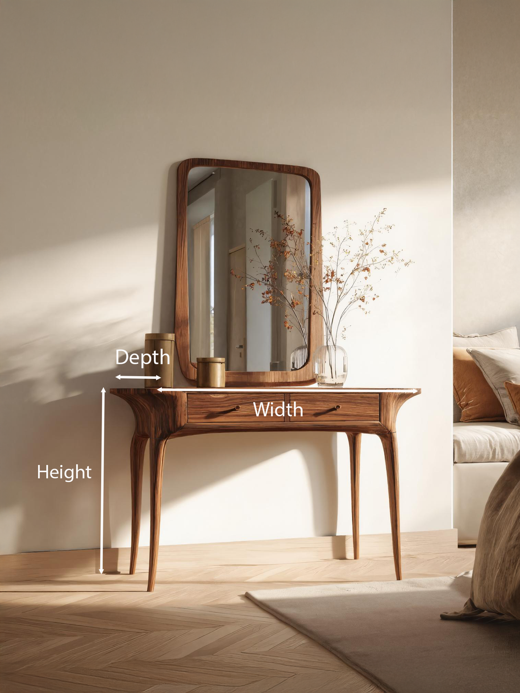 Elegant Handmade Vanity Table With Drawers For Bedroom SITHTTMV017