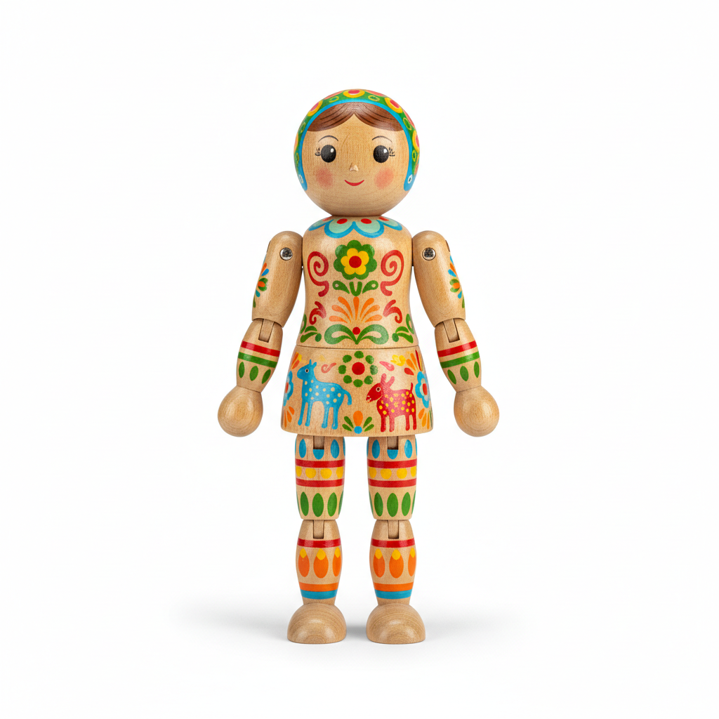 Wooden Articulated Doll