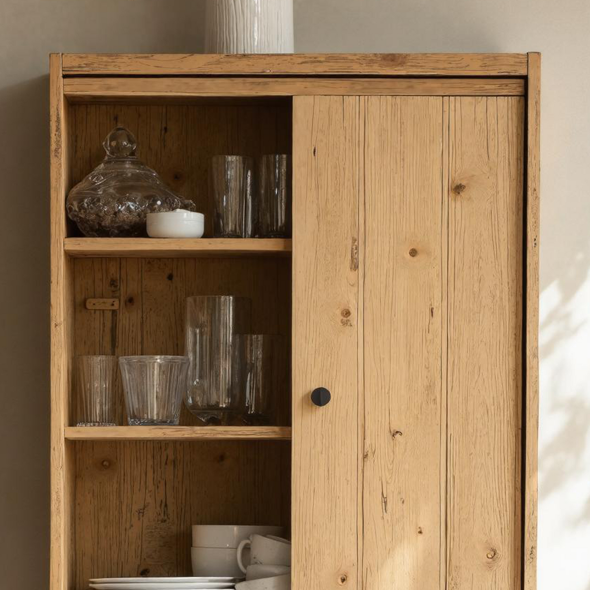 Farmhouse Wooden Kitchen Cabinet For Kitchen Design SILDTKC011