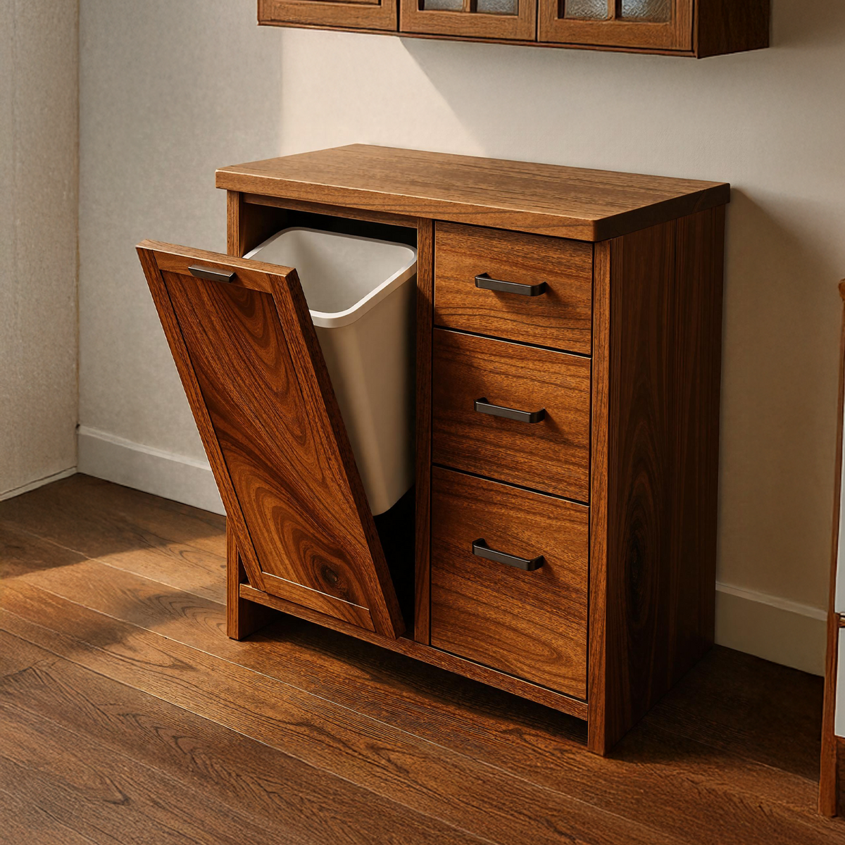 Farmhouse Tilt Out Waste Bin For Rustic Dining Room Look SILDTTRB005