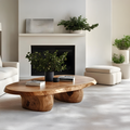 Handcrafted Natural Wood Coffee Table For Inviting Living Room SILDTCF132