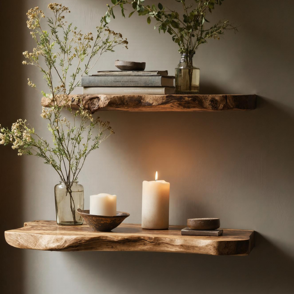 Handcrafted Live Edge Floating Bookshelf Unique Home Decor SILDTFL161