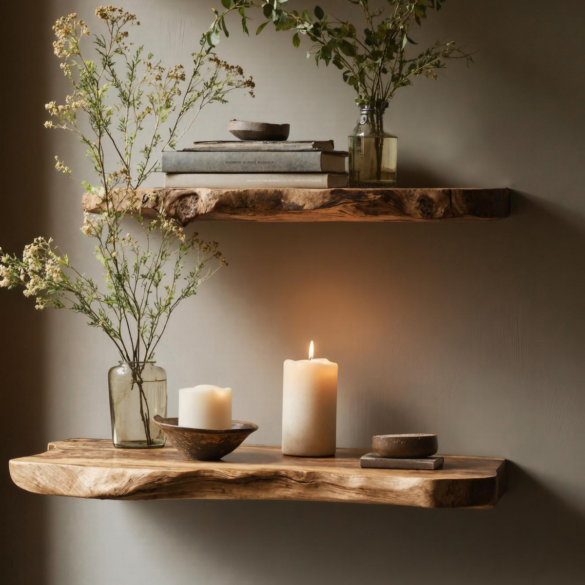 Handcrafted Live Edge Floating Bookshelf Unique Home Decor SILDTFL161