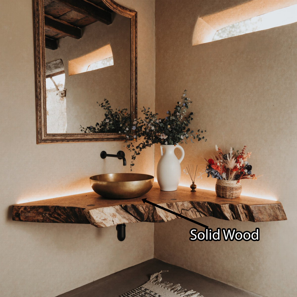 Floating Corner Vanity Bathroom SILDTBRV073