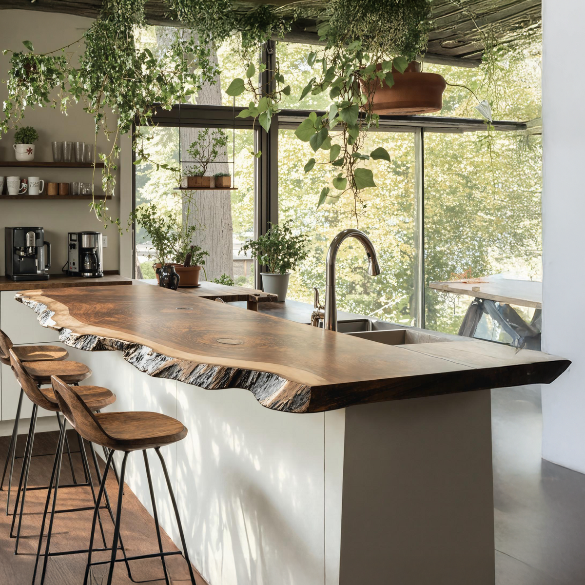 Farmhouse Wooden Kitchen Countertop For Beautiful Kitchen Ambiance SILDTKCT011