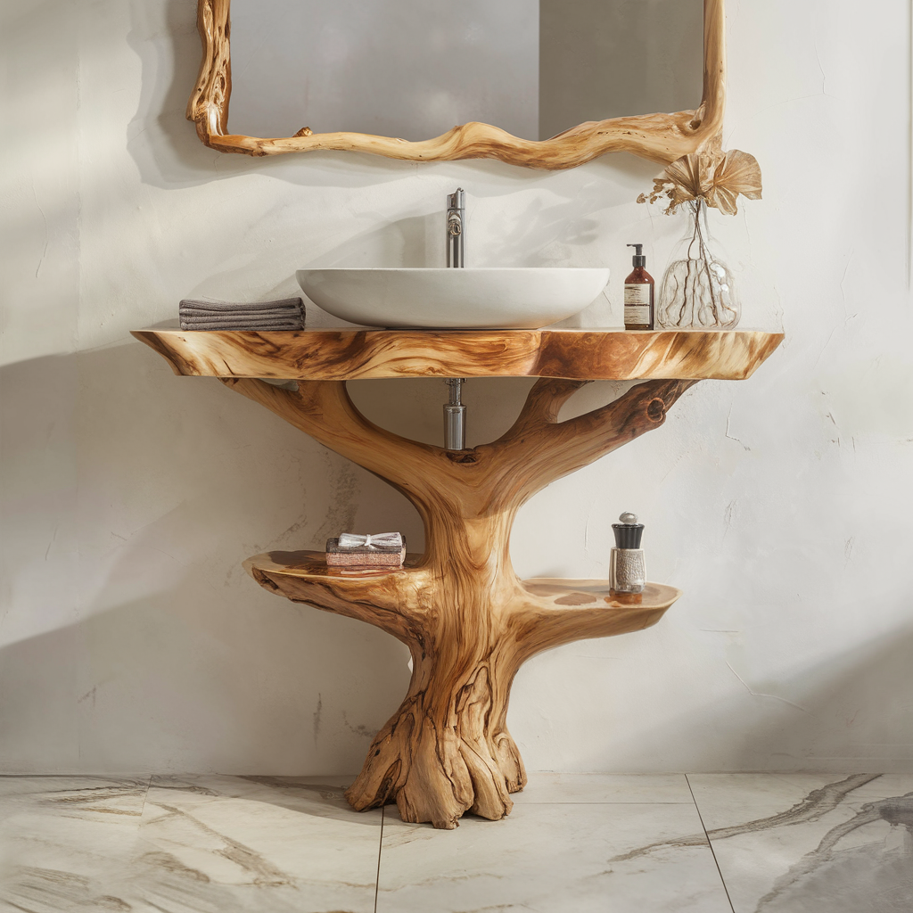 Handcrafted Wood Vanity Bathroom SILDTBRV007