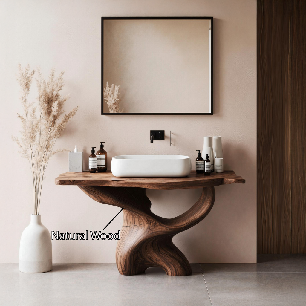 Handcrafted Live Edge Vanity For Luxury Bathroom SILDTTRBRV013