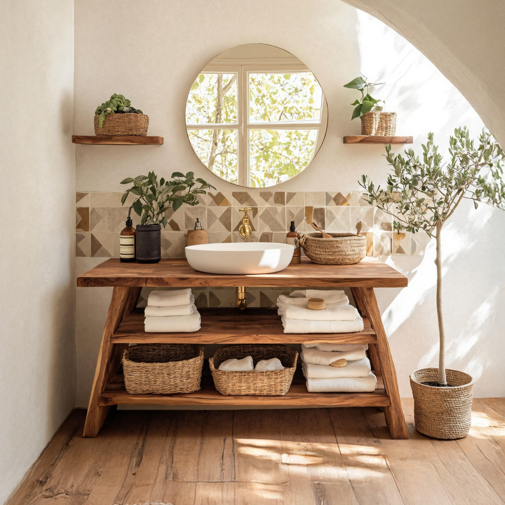 Farmhouse Bathroom Furniture With Wooden Vanity Design SILDTTRBRV046