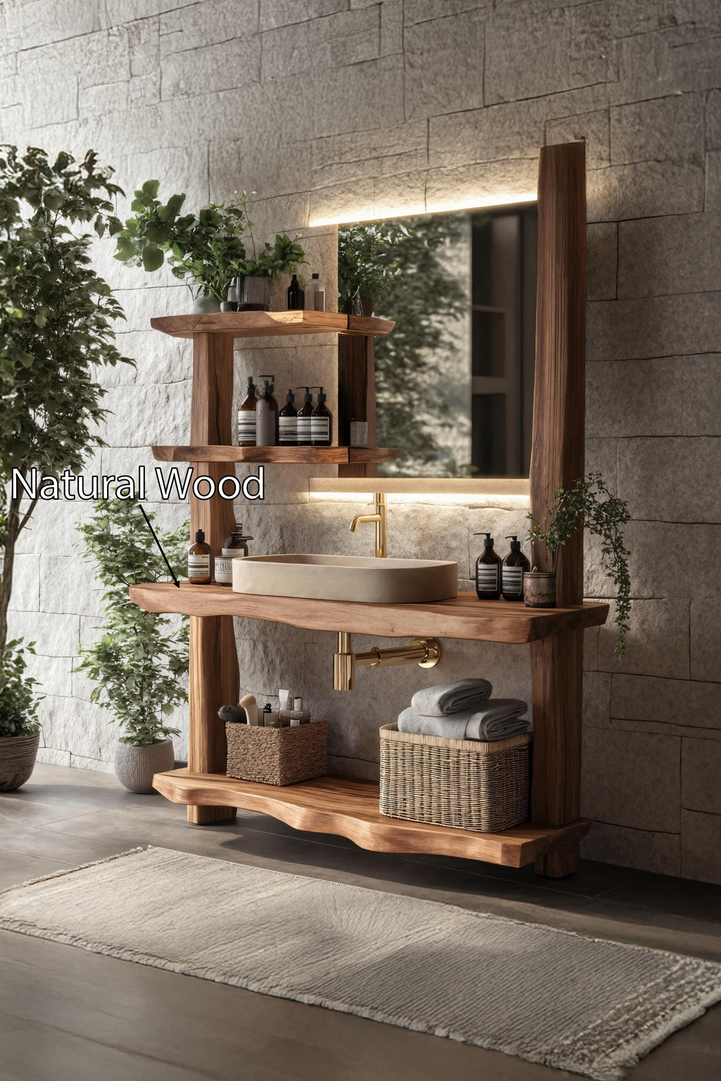 Live Edge Bathroom Vanity Farmhouse Style For Home SILDTTRBRV056