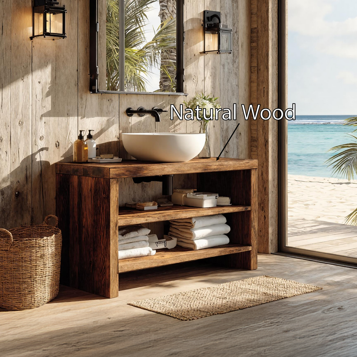 Live Edge Vanity Rustic Style For Bathroom Design SILDTTRBRV038