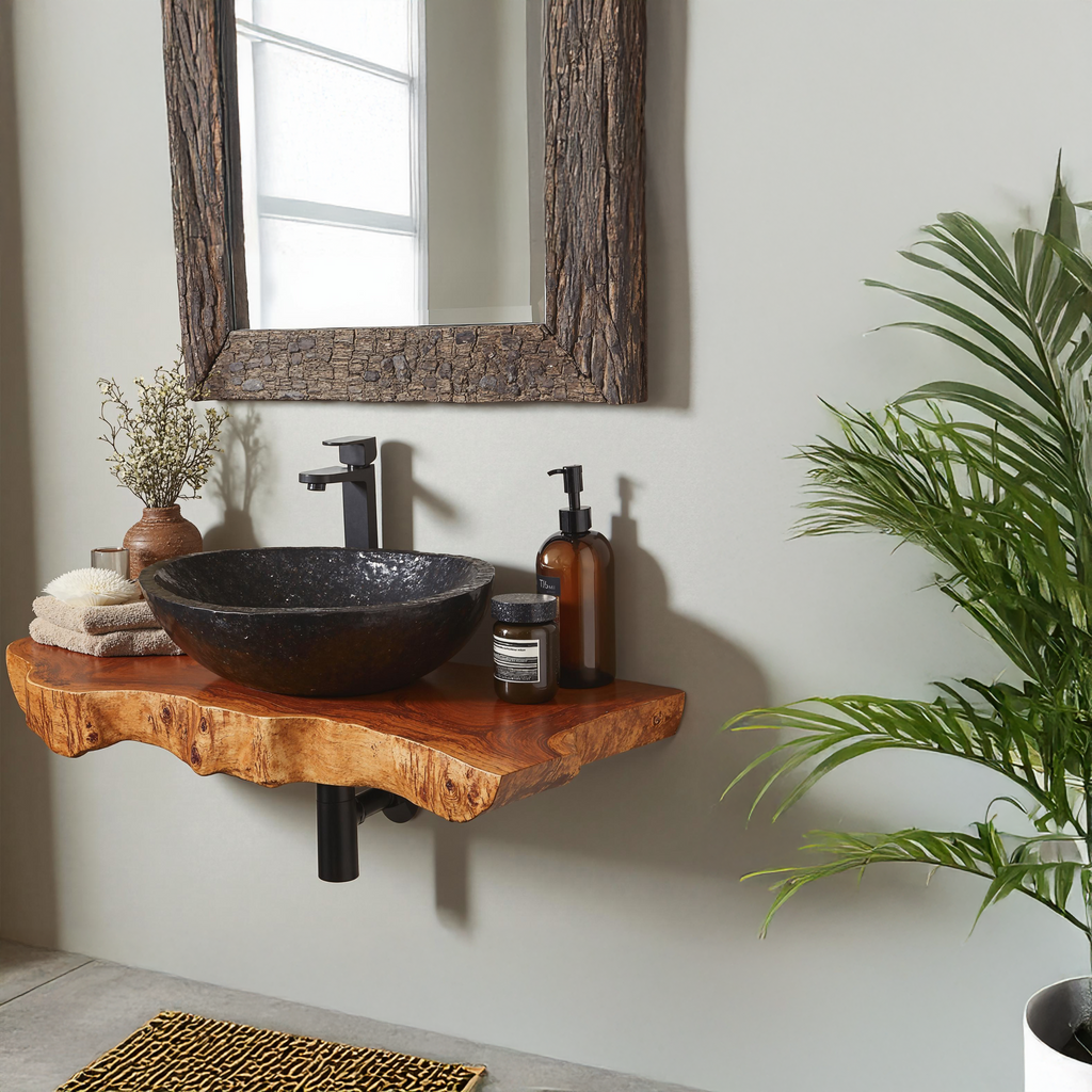 Floating Edge Bathroom Wood Shelf SILDTBRV041