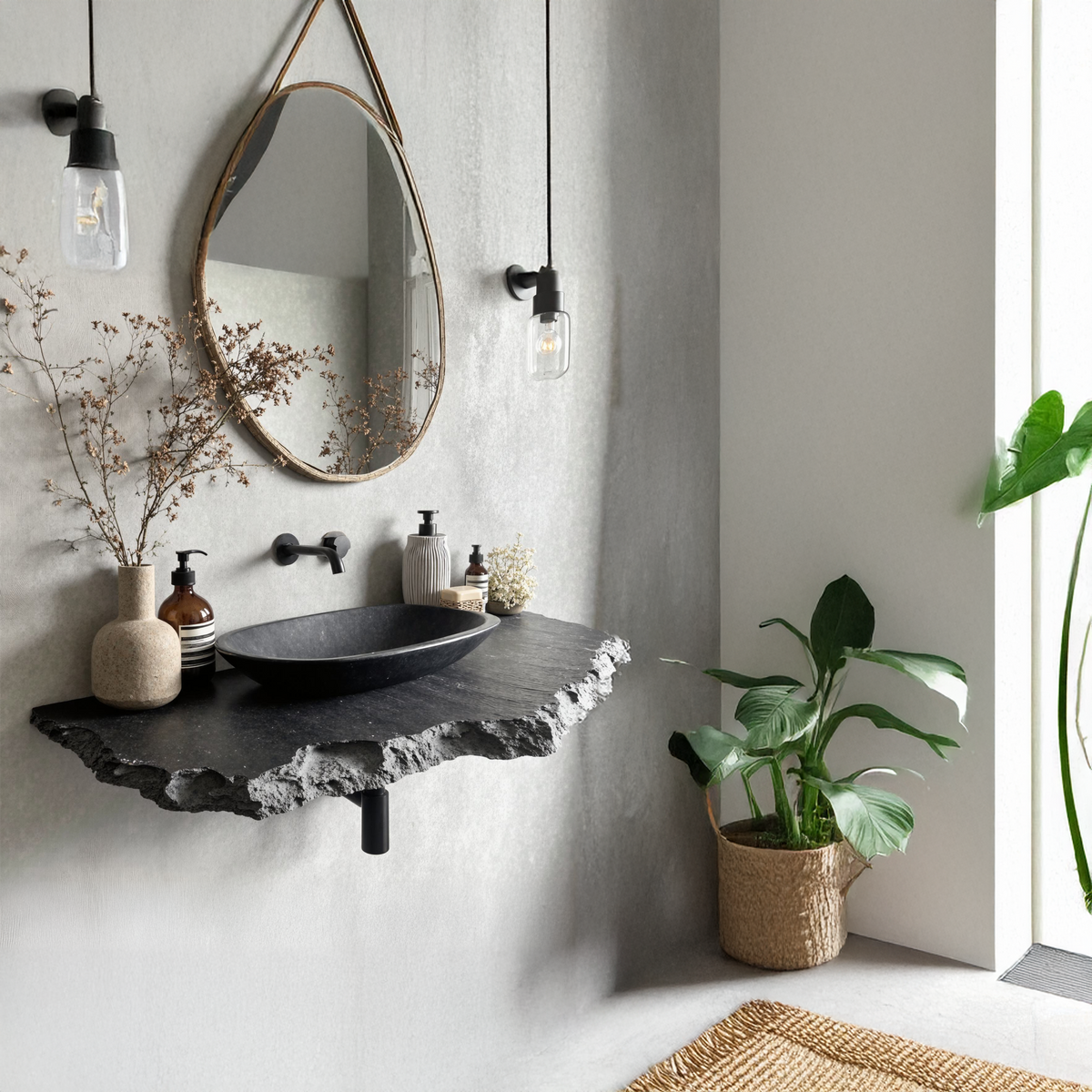 Live Edge Bathroom Vanity Shelf Wall SILDTBRV025