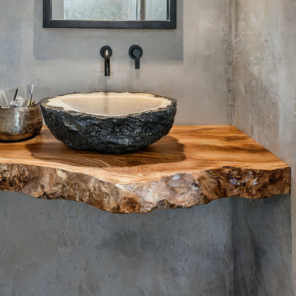 Handcrafted Solid Wood Vanity Unique Bathroom SILDTBRV201