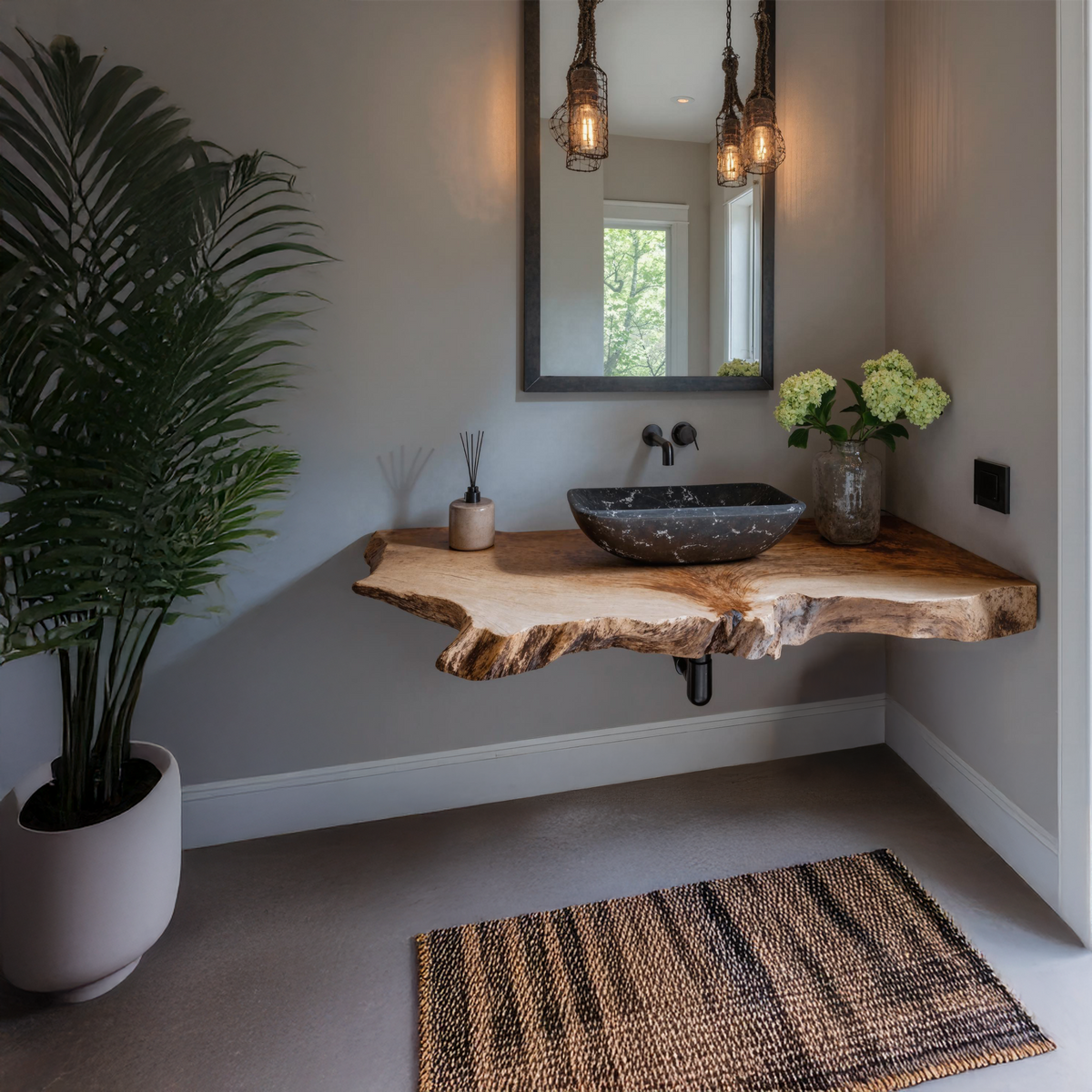 Elegant Farmhouse Bathroom Floating Shelf With Natural Wood SILDTBRV116