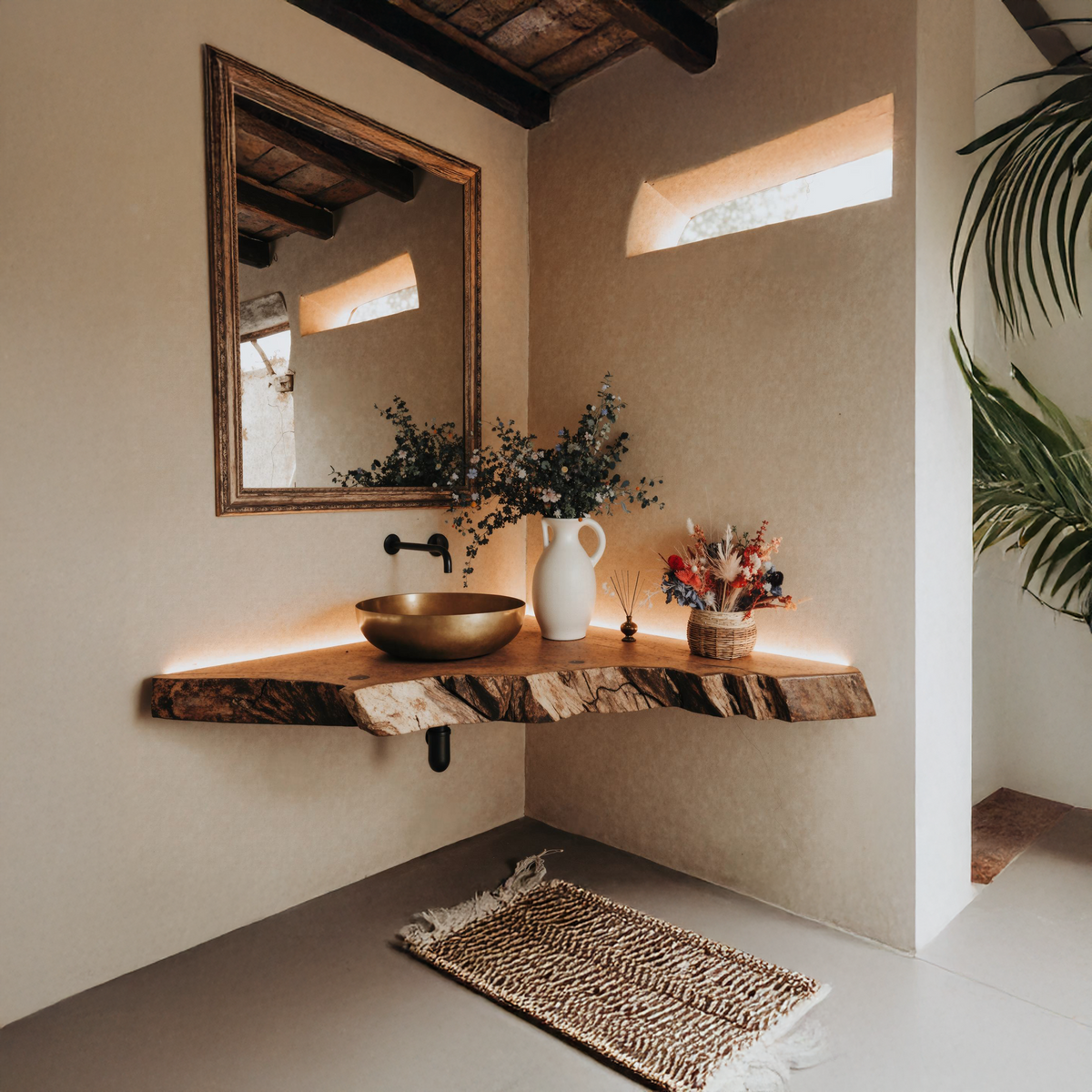 Floating Corner Vanity Bathroom SILDTBRV073