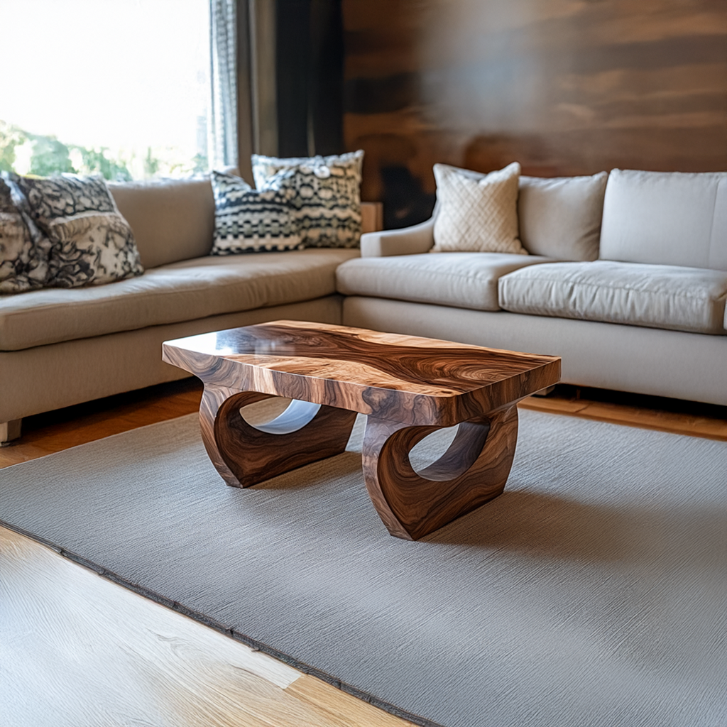 Handcrafted Mid Century Solid Wood Coffee Table Living Room SINLSACF182
