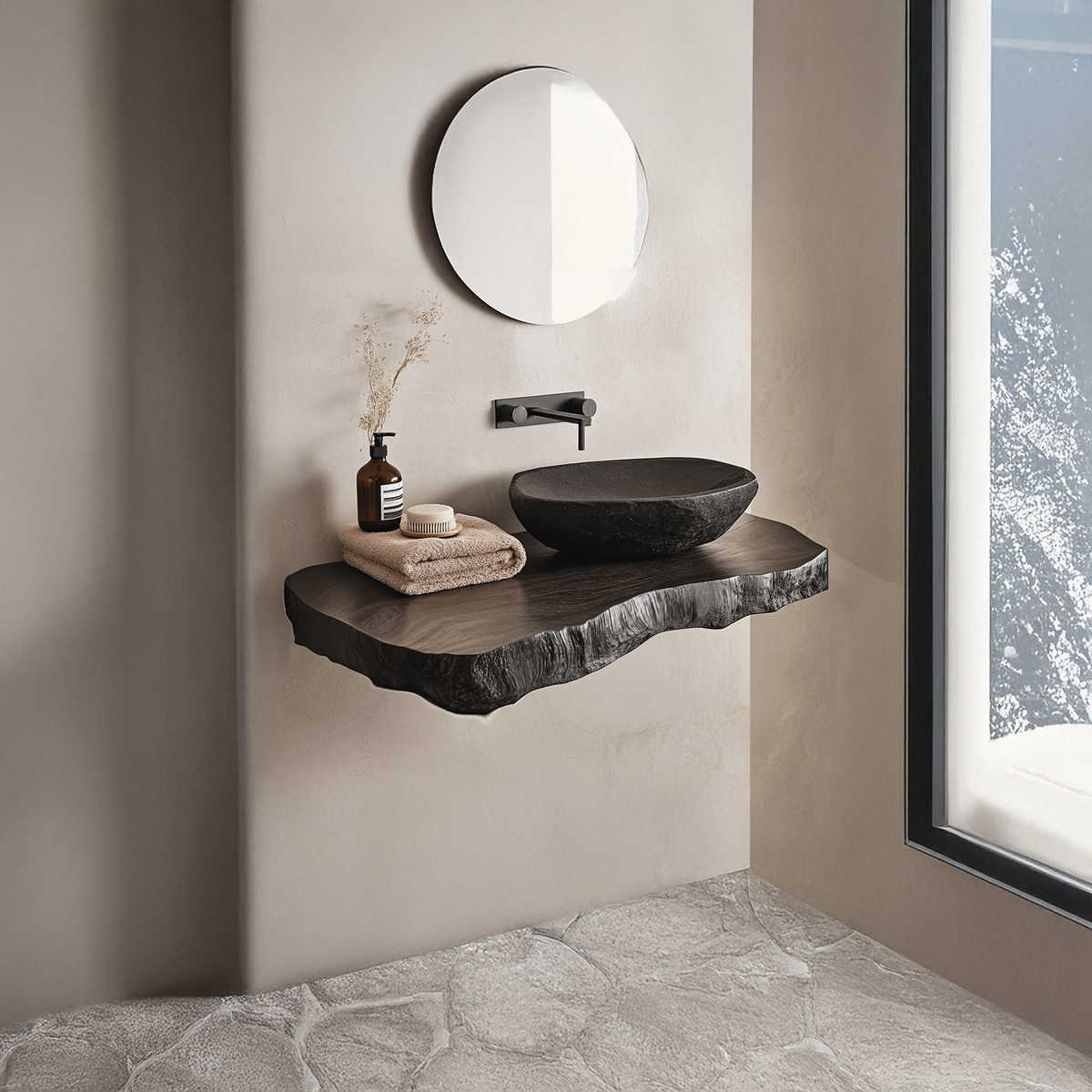 Custom Shelf Vanity Solid Wood Decor Home SINLBRV031