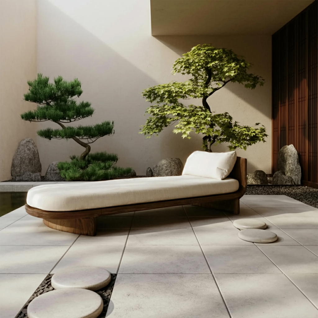 Handcrafted Mid Century Modern Wooden Daybed, Outdoor Patio Lounge Sofa Bed, Premium Hardwood Daybed Frame for Backyard Garden, SILDTTNDB015
