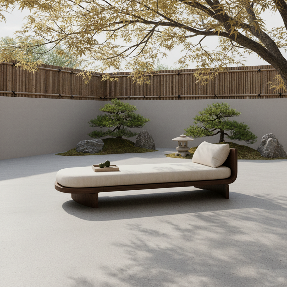Handcrafted Mid Century Modern Wooden Daybed, Outdoor Patio Lounge Sofa Bed, Premium Hardwood Daybed Frame for Backyard Garden, SILDTTNDB015
