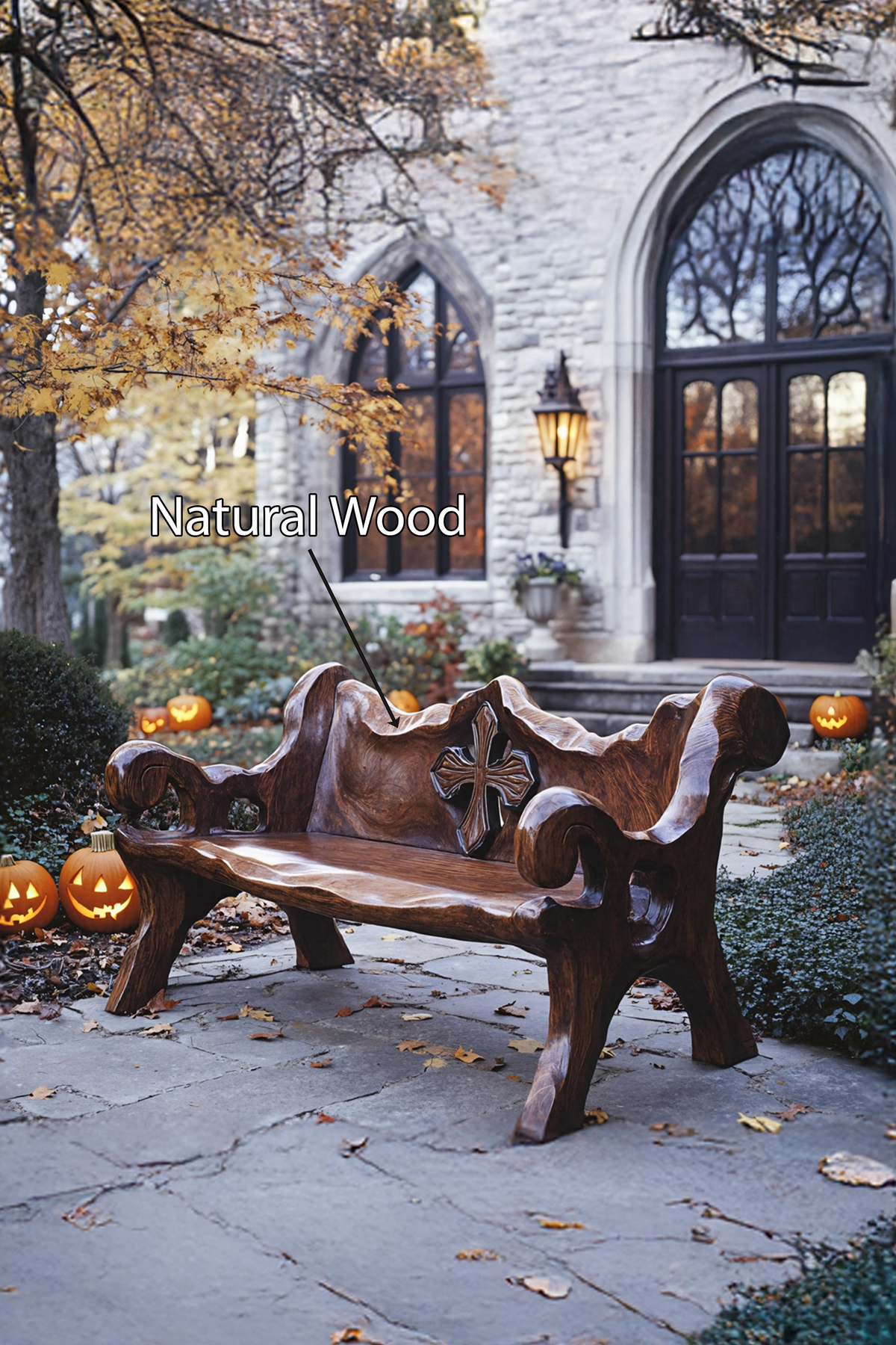 Handcrafted Live Edge Outdoor Bench For Rustic Outdoor Design SILDTTNHOB015