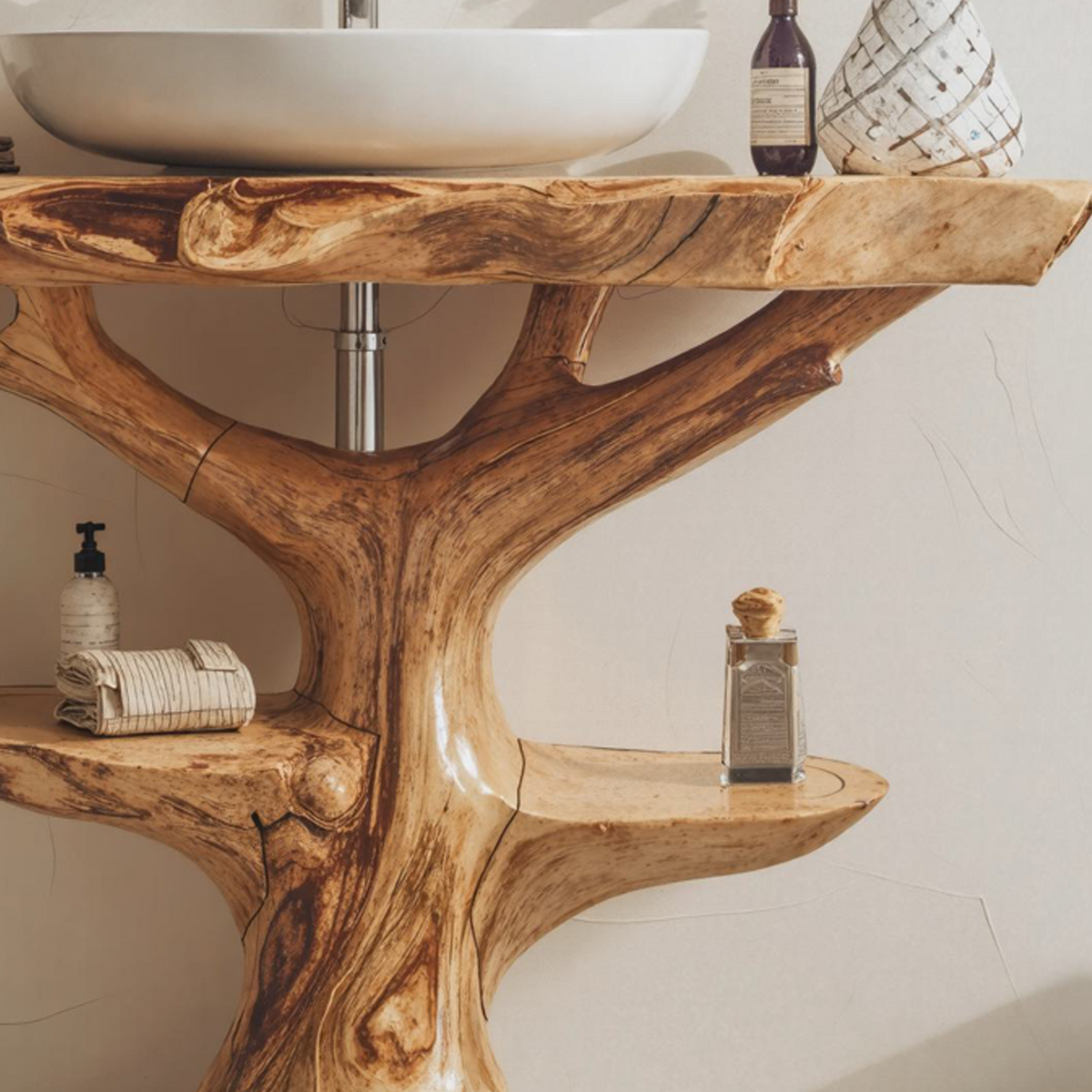 Handcrafted Wood Vanity Bathroom SILDTBRV007