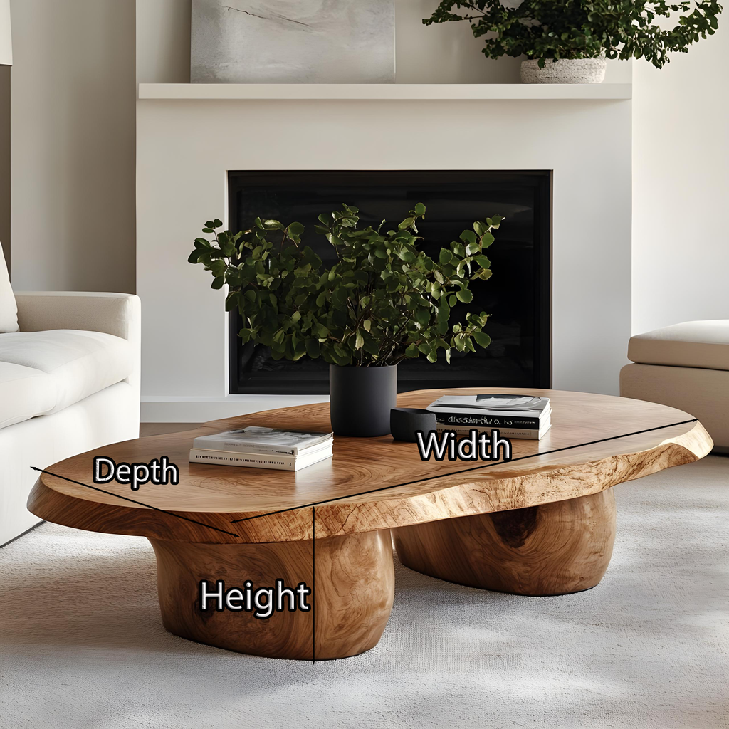 Handcrafted Natural Wood Coffee Table For Inviting Living Room SILDTCF132