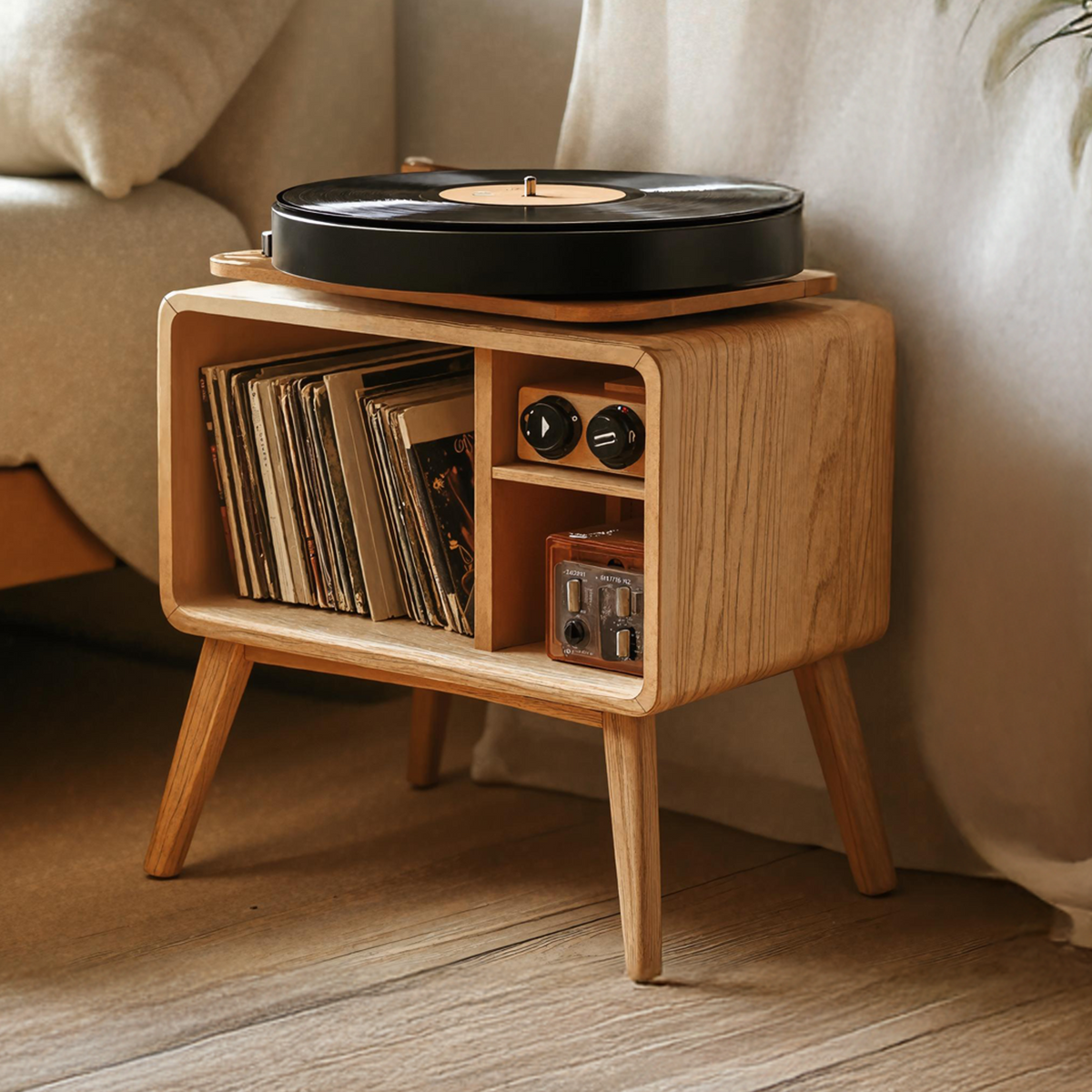 Classic Record Player Stand For Living Room, Bedroom, Office SILDTRPT012