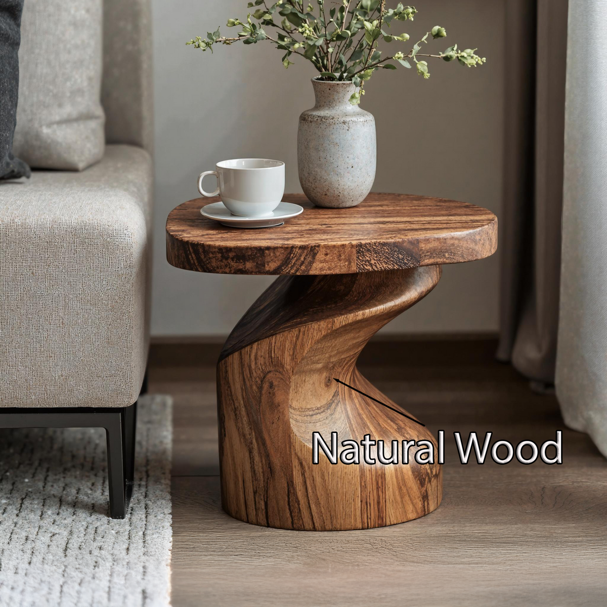 Handcrafted Wood End Table For Natural And Cozy Touch SILDTEN115