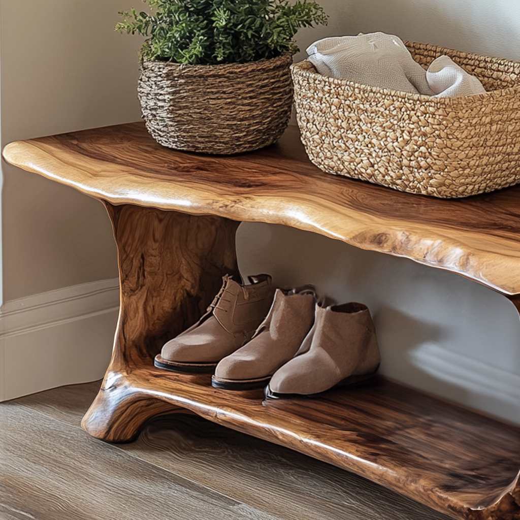 Handmade Entryway Shoe Bench Rack Livingroom Furniture SINLSB010