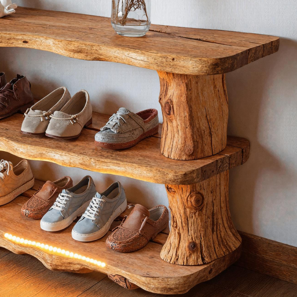 Handmade Wooden Shoe Storage Bench For Small Spaces SILDTSHB010