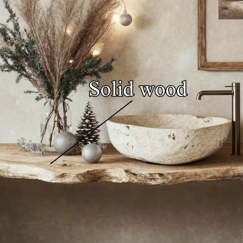 Custom Live Edge Vanity Shelf Custom Floating Shelf Bathroom SINLBRV037