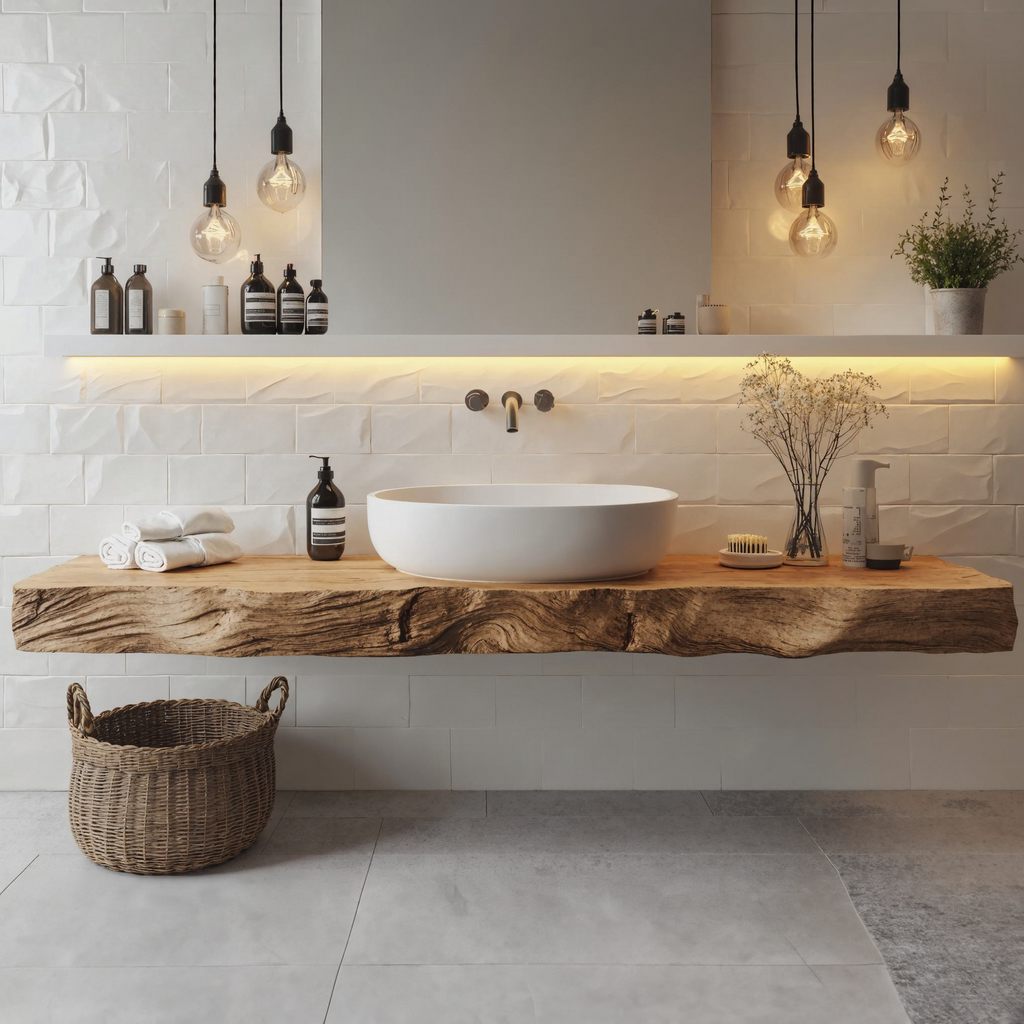 Handcrafted Live Edge Bathroom Vanity For Modern Design SILDTBRV227