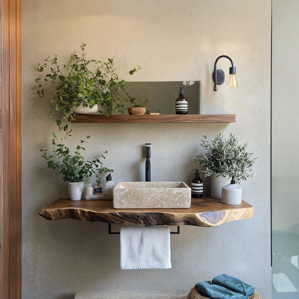 Handcrafted Live Edge Vanity For Modern Bathroom Design SILDTTRBAS003
