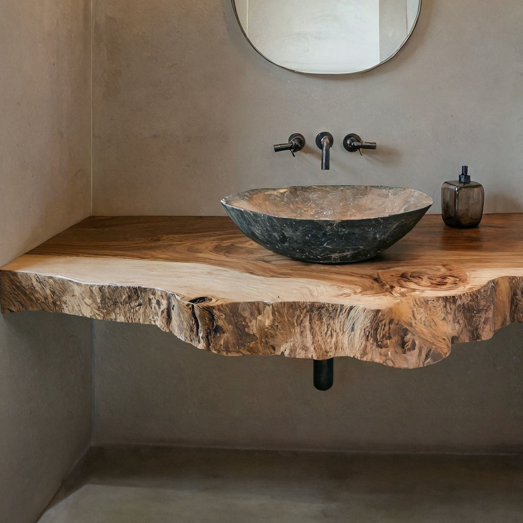 Handcrafted Solid Wood Vanity Bathroom Furniture SILDTBRV206