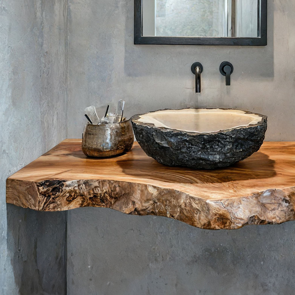 Handcrafted Solid Wood Vanity Unique Bathroom SILDTBRV201