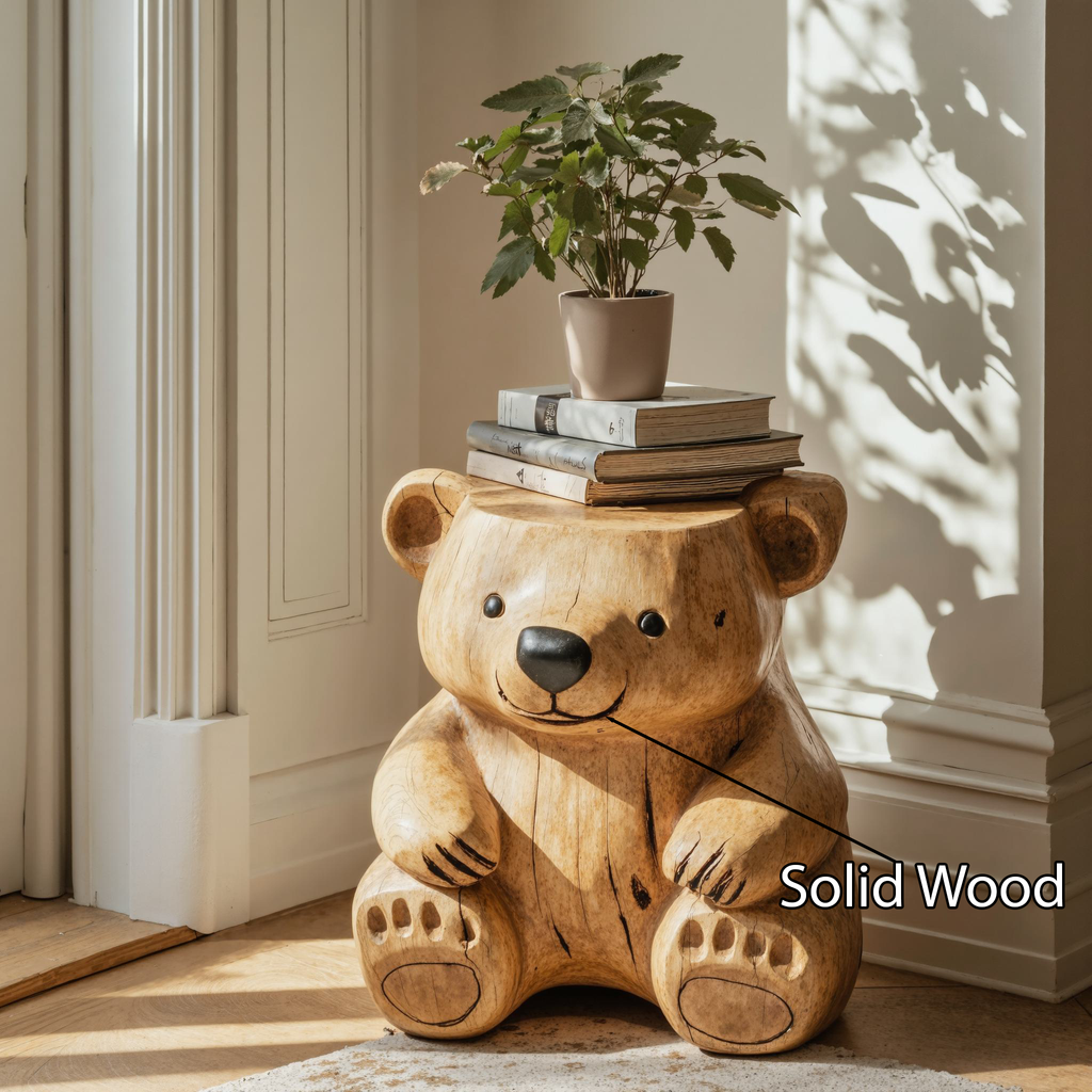 Handmade Wood Bear End Table Side Table SILDTEN081