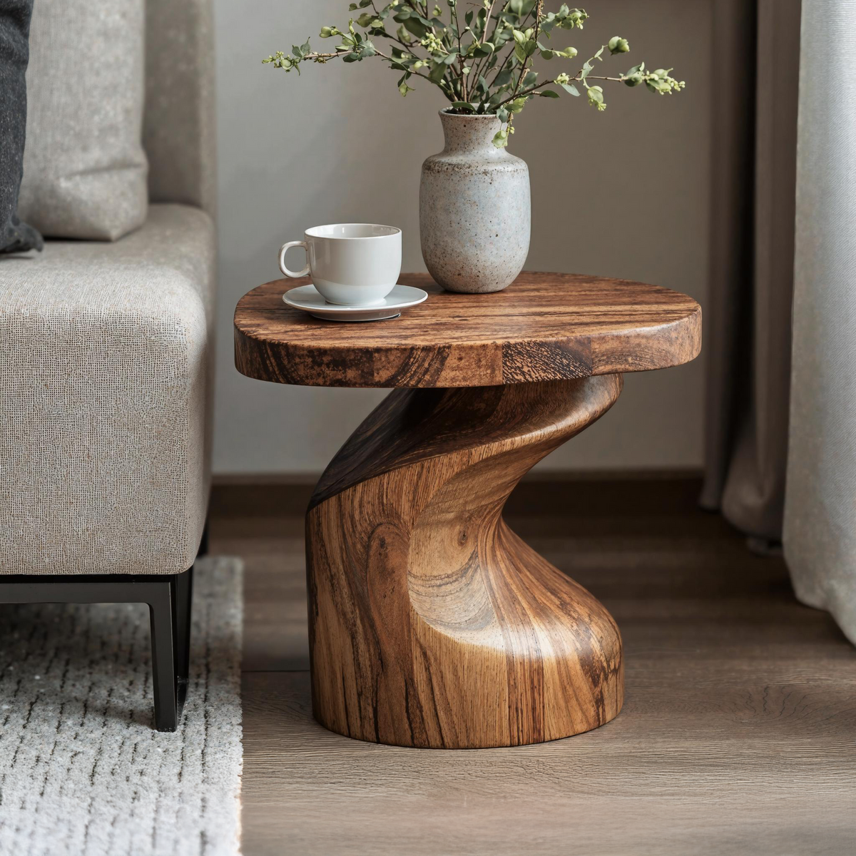Handcrafted Wood End Table For Natural And Cozy Touch SILDTEN115