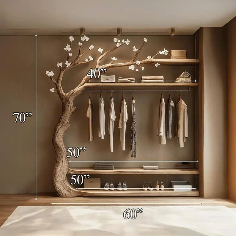 Handmade Clothes Racks Tree Shelves Tier Shelves Decor Room Gift SINLTB144