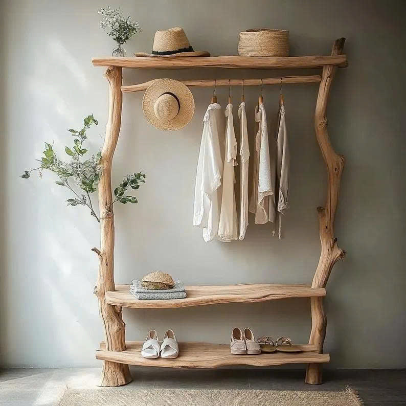 Handmade Wooden Tree Branch Coat Rack Home Decor Gift SINLTB164