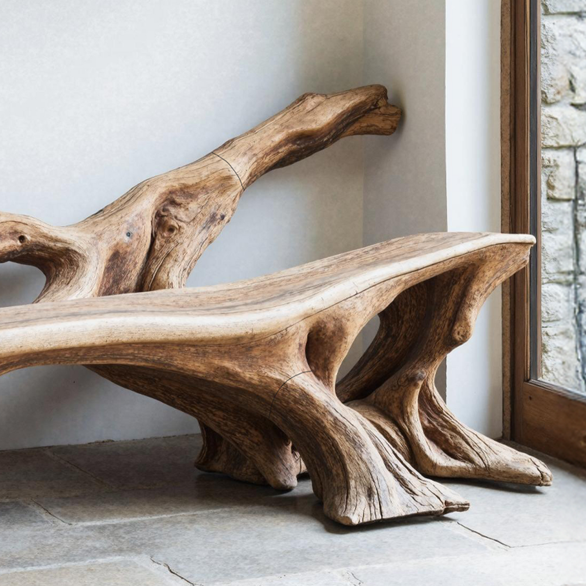 Handcrafted Wooden Bench Outdoor Seating For Durable Patios SILDTTNBRB012