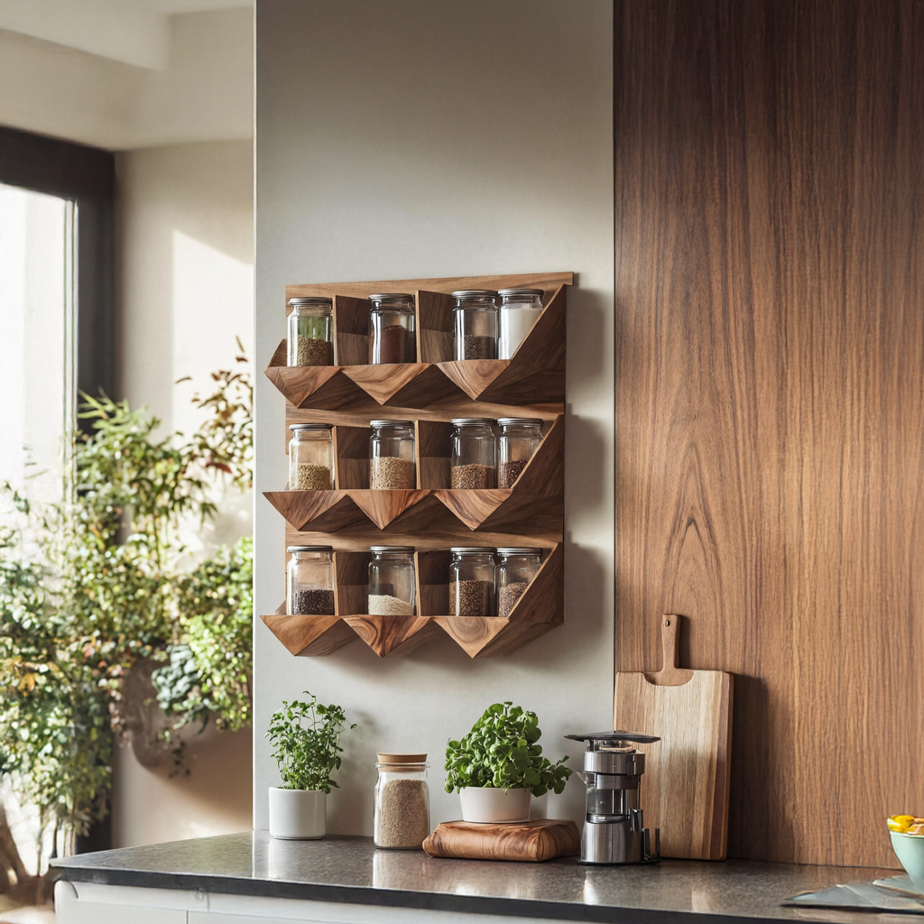 Handmade Spice Storage Rack For Mid Century Kitchen SILDTTRSRS013