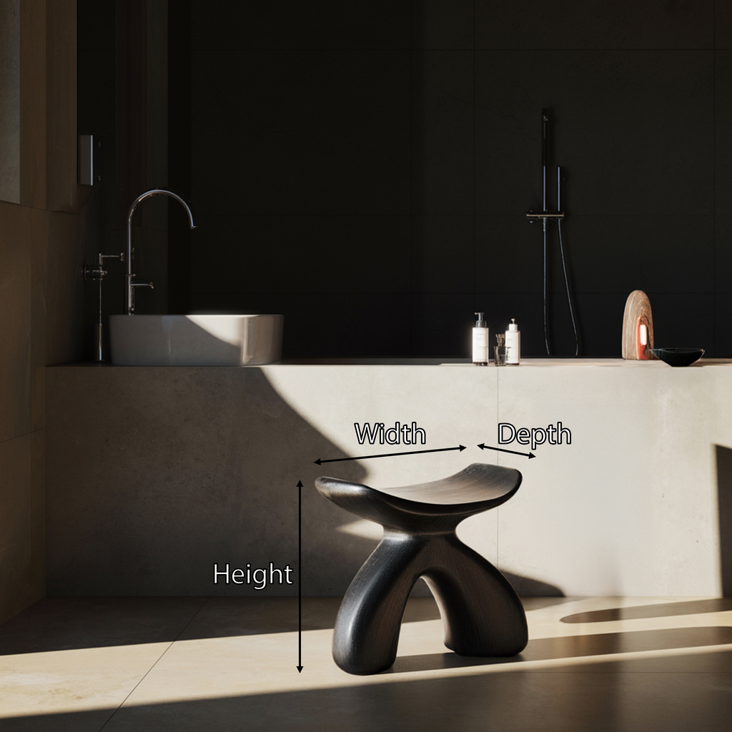 Handcrafted Shower Stool For Wooden Bathroom Style SILDTTRSB005