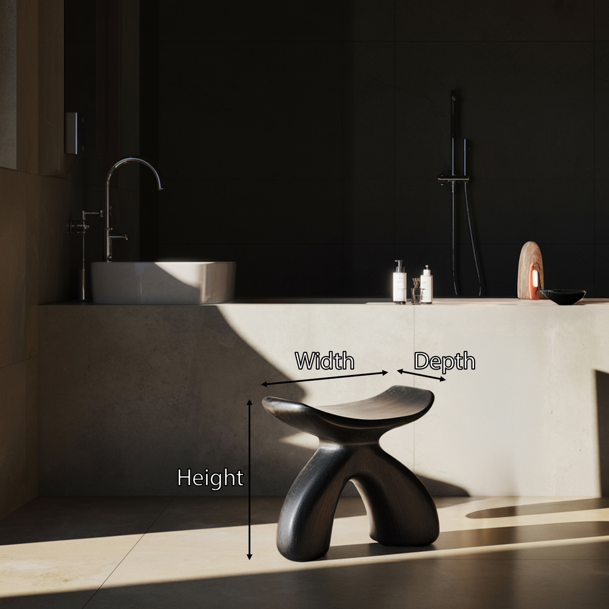 Handcrafted Shower Stool For Wooden Bathroom Style SILDTTRSB005