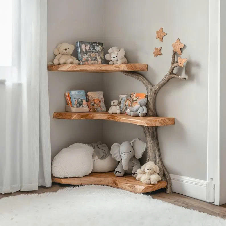 Kids Tree Bookshelf Solid Wood Room Decor Gift SINLTB155