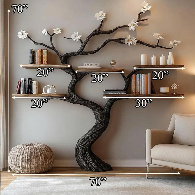 Custom Tree Bookcase Handcrafted Decor Room Gift For Her SINLTB166