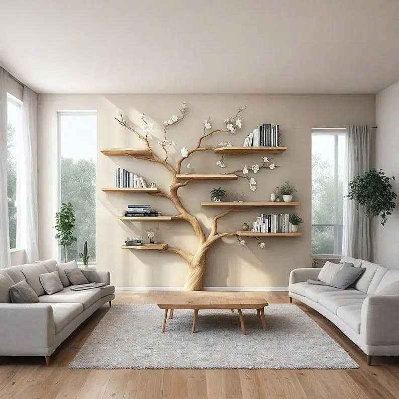 Handcrafted Tree Branch Bookshelf Home Decor Gift SINLTB162