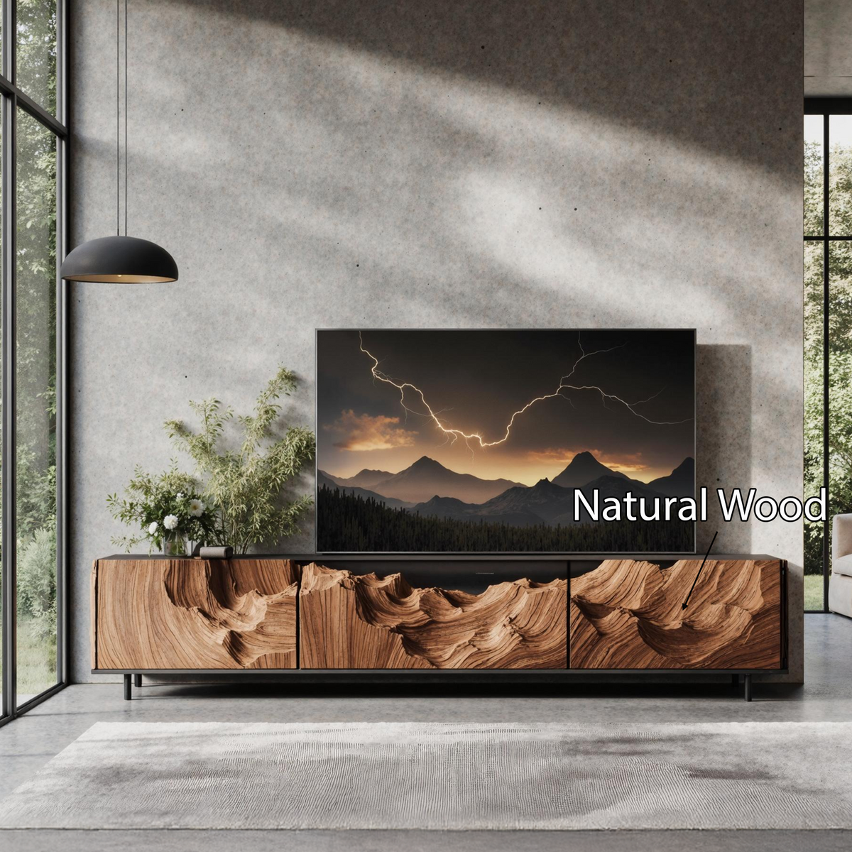 Farmhouse Rustic TV Cabinet For Cozy Living Room SILDTTNTVC033