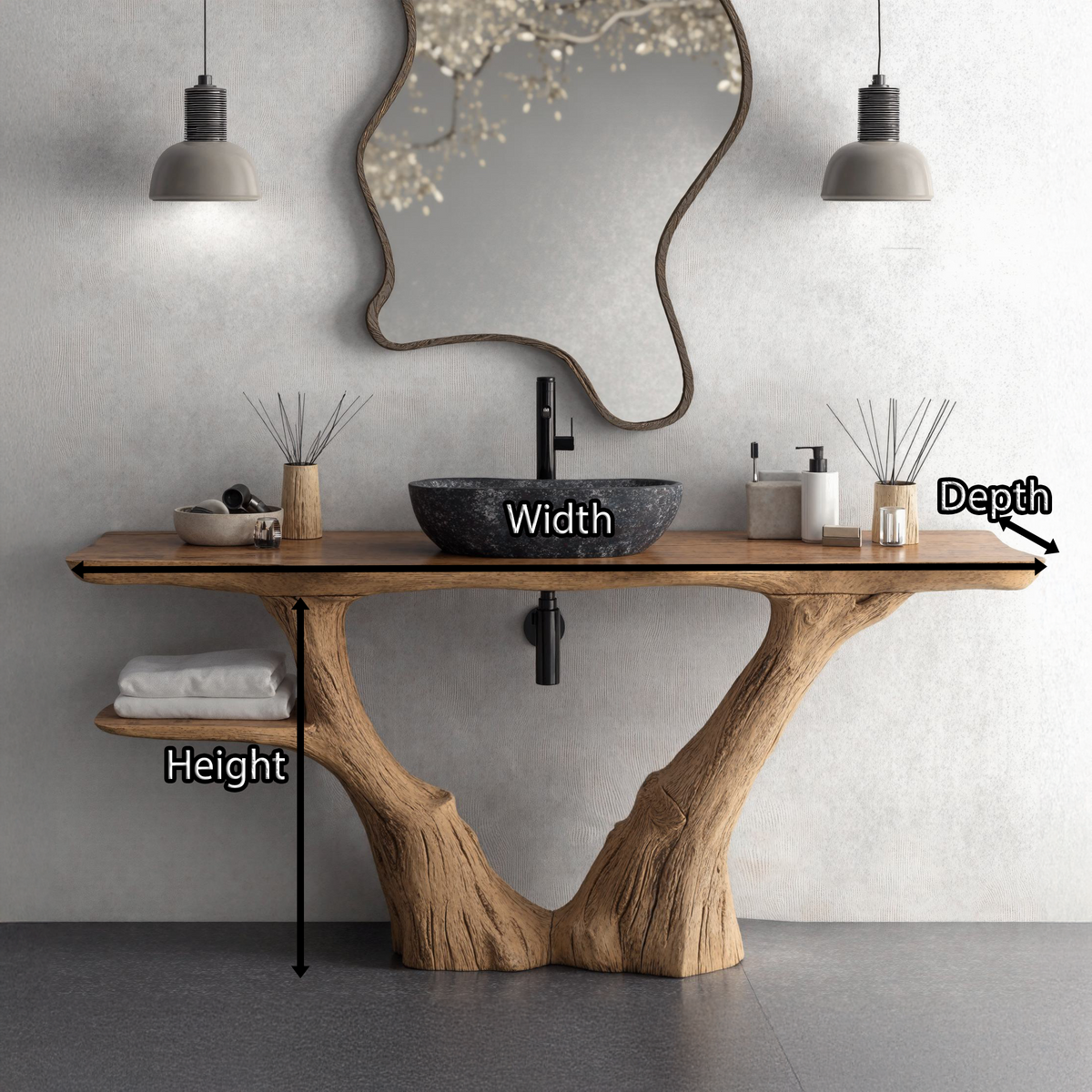 Handcrafted Counter Vanity For Stylish Bathroom Interiors SILDTBRV098