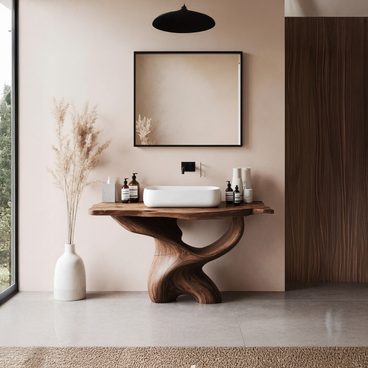 Handcrafted Live Edge Vanity For Luxury Bathroom SILDTTRBRV013