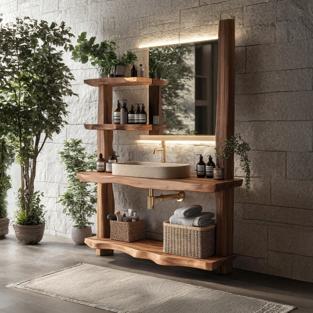 Live Edge Bathroom Vanity Farmhouse Style For Home SILDTTRBRV056